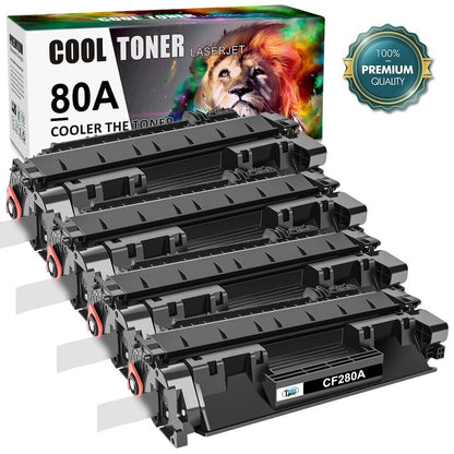 4 Pack CF280A Toner Cartridge for HP 80A LaserJet Pro 400 M401n M401dn M425dn