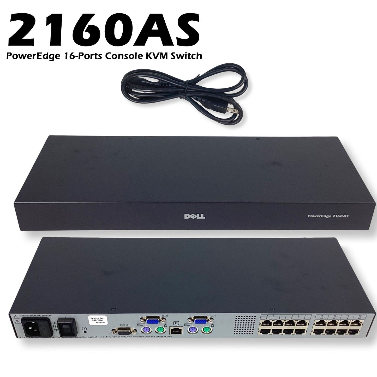 Genuine Dell PowerEdge 2160AS 16 Ports PS/2-USB KVM Console Switch D785J RP163