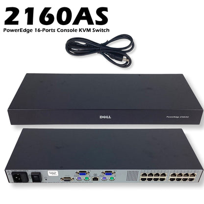Genuine Dell PowerEdge 2160AS 16 Ports PS/2-USB KVM Console Switch D785J RP163