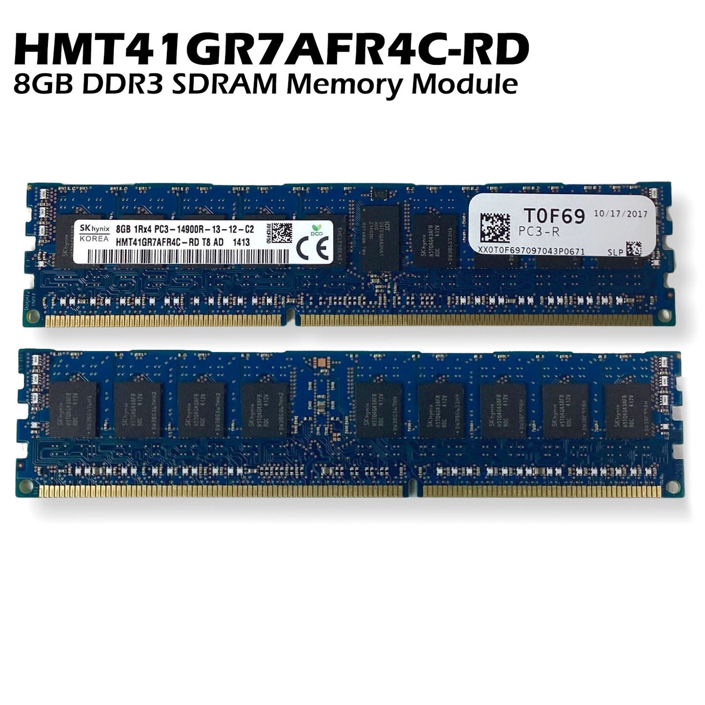 Hynix HMT41GR7AFR4C-RD 8GB 1Rx4 PC3-14900R 1866MHz Server RAM Memory T0F69