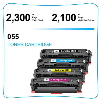 4 Toner Cartridge Sets for Canon 055 Color Imageclass MF741Cdw MF743Cdw MF746Cdw