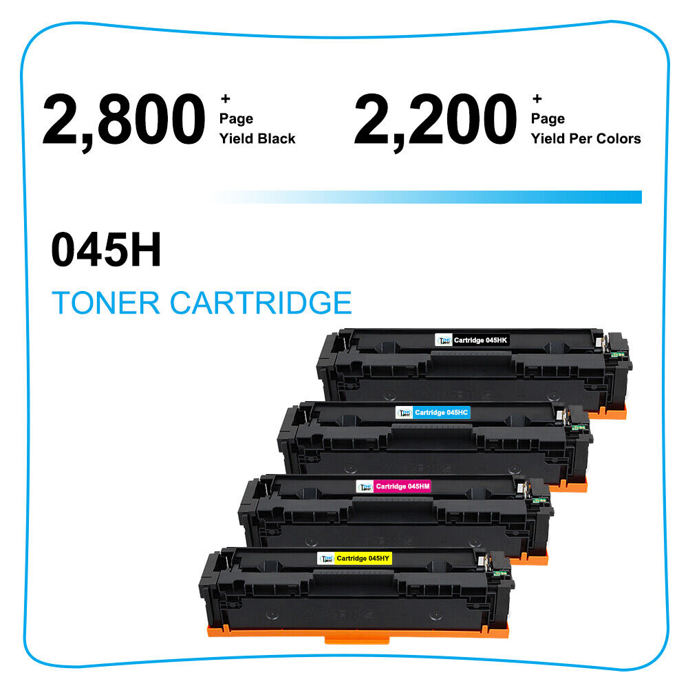 8Pack Toner Sets For Canon 045 045H Color imageCLASS MF632CDW MF634CDW LBP612CDW