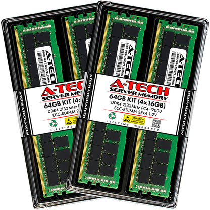 64GB 4x16GB 2Rx4 PC4-2133P-R HP ProLiant ML110 G10 ML110 G9 ML350 G10 Memory RAM