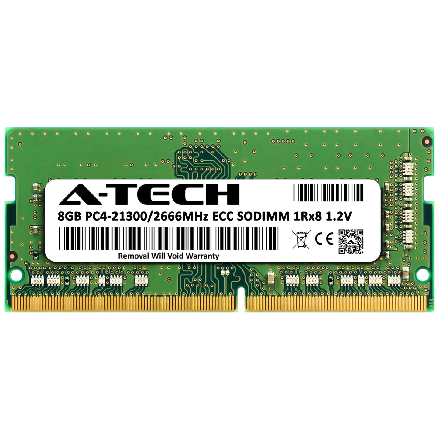 A-Tech 8GB 1Rx8 PC4-21300 DDR4 2666 MHz ECC Unbuffered SO-DIMM Server Memory RAM (NOT FOR HOME PC)