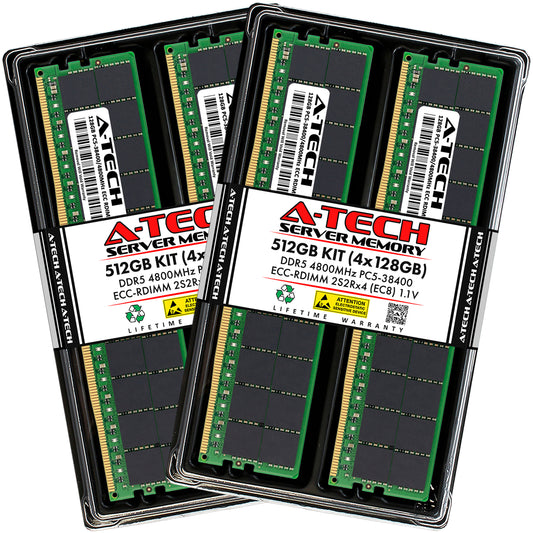 512GB 4x128GB PC5-4800 EC8 RDIMM Supermicro 112H-TN 222BT-HNR 512E-WR Memory RAM
