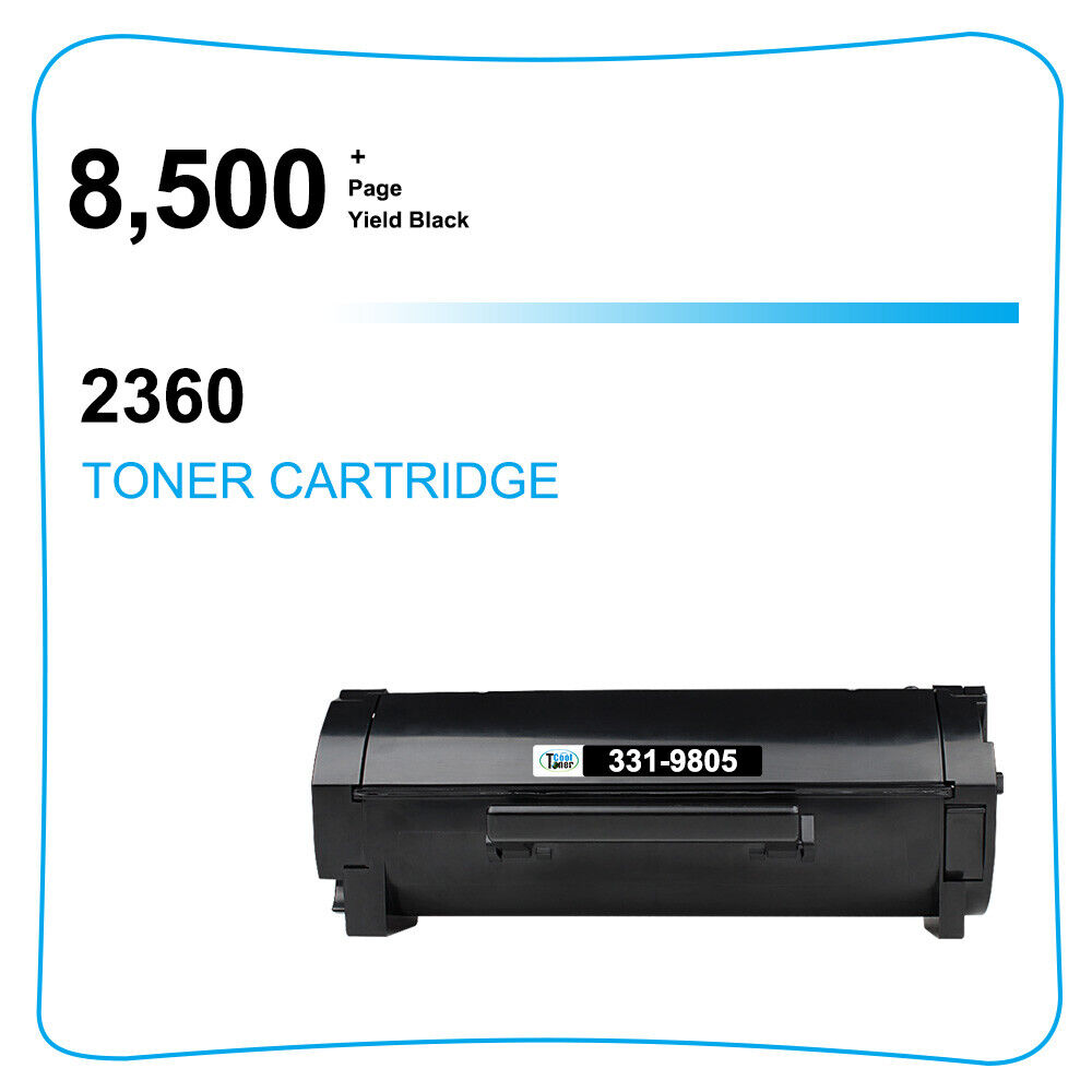 1 Pack Toner Cartridge for Dell B2360d B2360dn B3460dn B3465dn B3465dnf Black