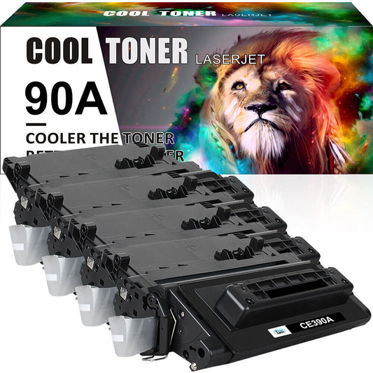4PK CE390A 90A Toner Compatible with HP LaserJet Enterprise M4555 MFP 600 M602