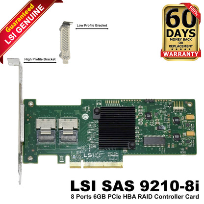 LSI SAS 9210-8i 8-Ports SAS/SATA 6Gb/s PCIe 2.0 RAID 0,1,1E,10 Controller HBA (NOT FOR HOME PC)