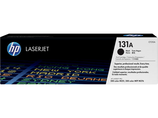 HP 131A Black Original LaserJet Toner Cartridge, ~1,520 pages, CF210A