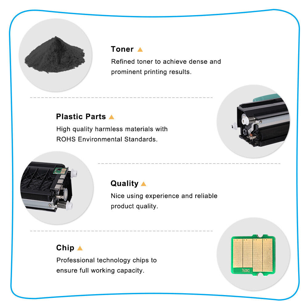 4 Pack 330-2666 PK941 RR700 Toner Cartridge for Dell 2330D 2330DN 2350D 2350DN