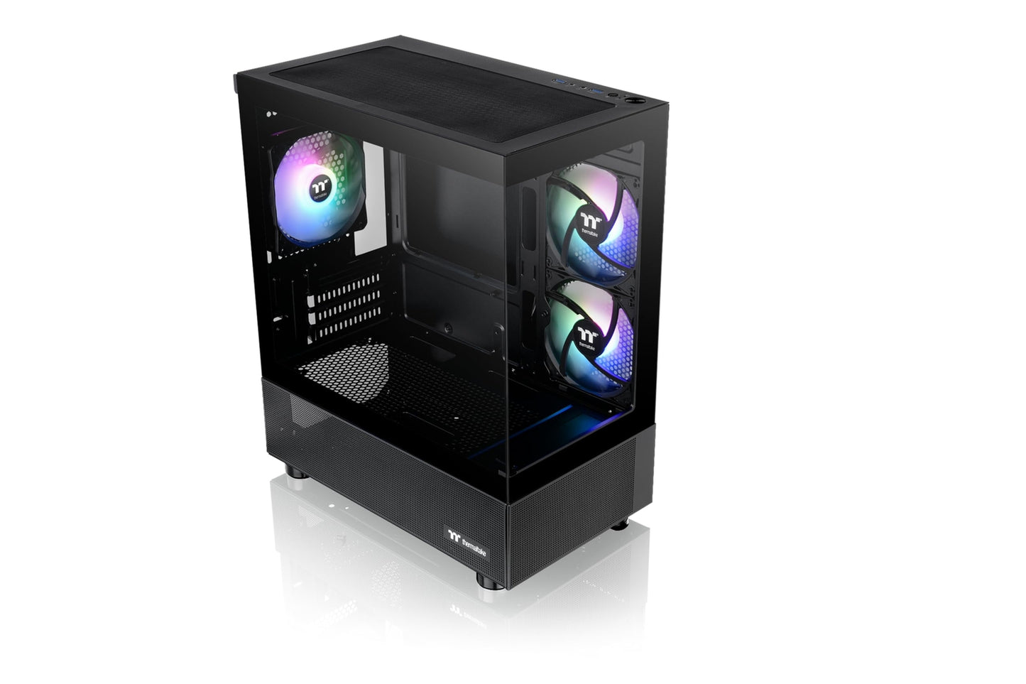 View 170 TG ARGB Black Micro-ATX Case; 3x120mm ARGB Fans included; Supports Up t