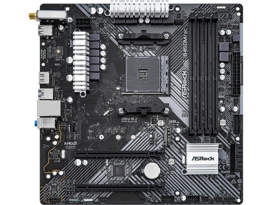 ASRock B450M/AC R2.0 AM4 AMD Promontory B450 SATA 6Gb/s Micro ATX Motherboard