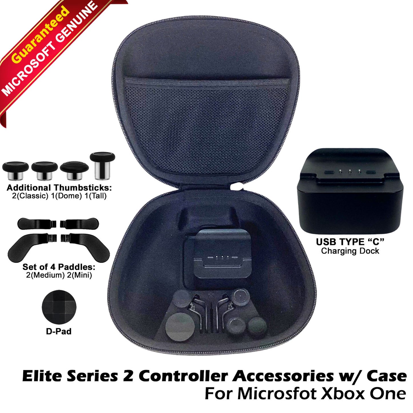 Xbox Elite Series 2 Controller Carrying Case w/ Charging Stand and Accessories