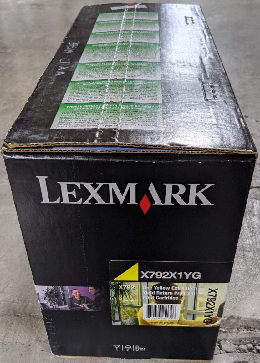 Genuine Lexmark X792X1YG Yellow High Yield Return Program Cartridge 20K Page NEW