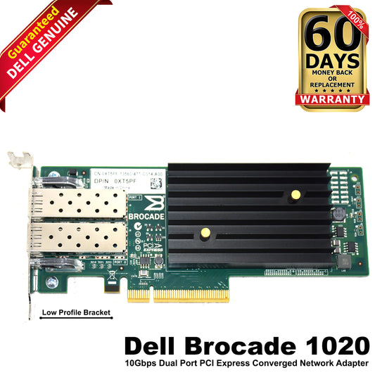 Dell Brocade 1020 Dual Port 10Gb SFP+ CNA PCIe x8 Low Profile Network Card XT5PF
