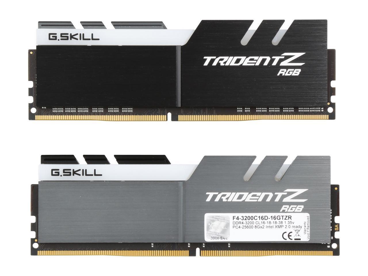 G.SKILL TridentZ RGB Series 16GB (2 x 8GB) DDR4 3200 (PC4 25600) Intel XMP 2.0