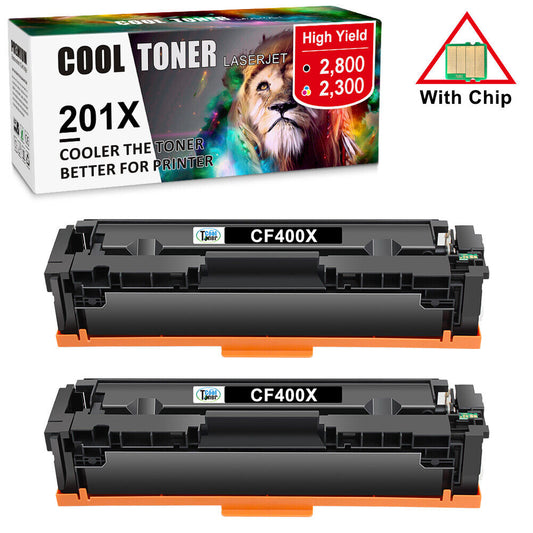2x Black Toner Compatible for HP 201X CF400X LaserJet Pro MFP M277dw M277 M252dw