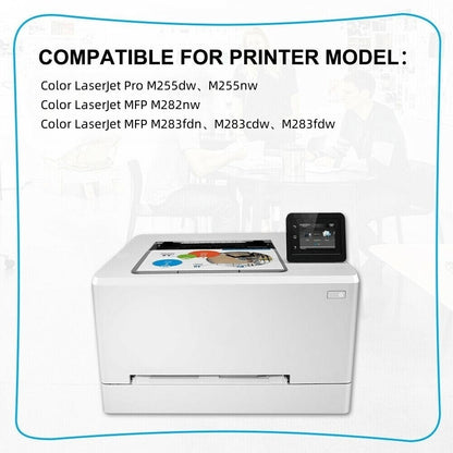 4 Pack Toner for HP 206A W2110A Color LaserJet Pro M255dw MFP M283fdw No Chip