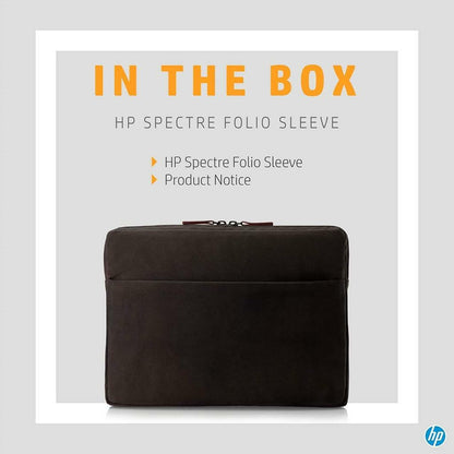 New Genuine HP 13.3" Spectre Folio Sleeve Waxed Canvas, Black Fabric 5DC30AA#ABL