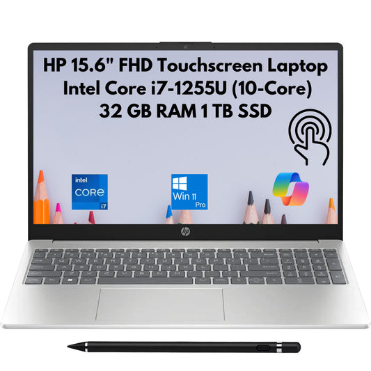 HP 15.6" FHD Touch 10-Core i7-1255U 32GB 1TB PCIe SSD Webcam Stylus Win 11 Pro