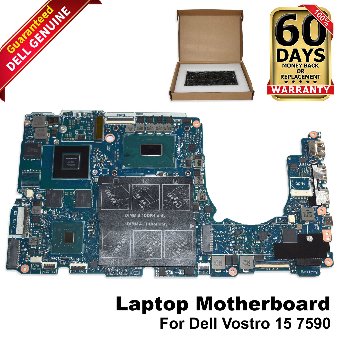 Dell Vostro 15 7590 Motherboard Core i7-9750H 2.6GHz GTX 1050 3GB GDDR5 M01WJ