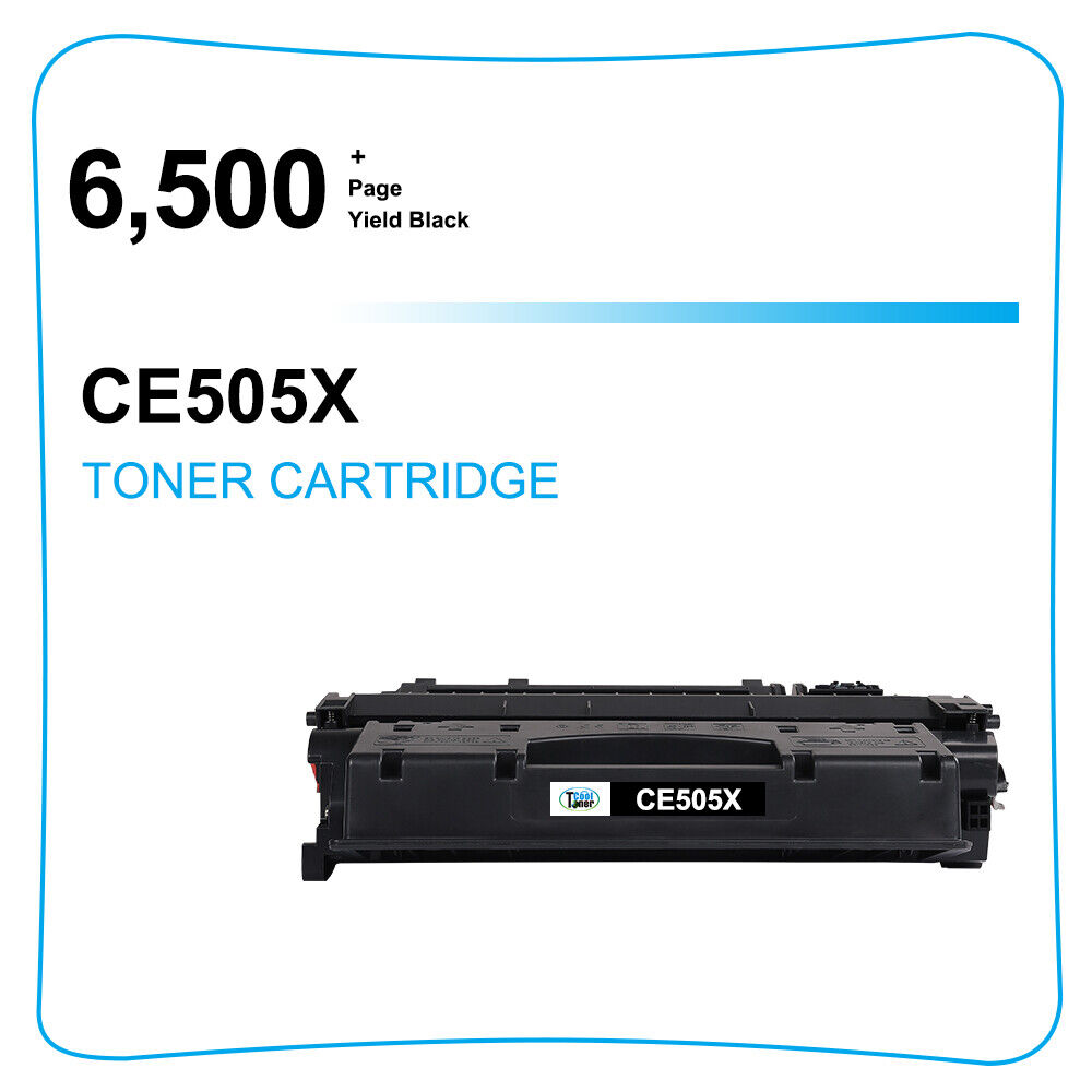 10 Pack Black Toner Compatible With HP CE505X 05X LaserJet P2053 P2055d P2055x