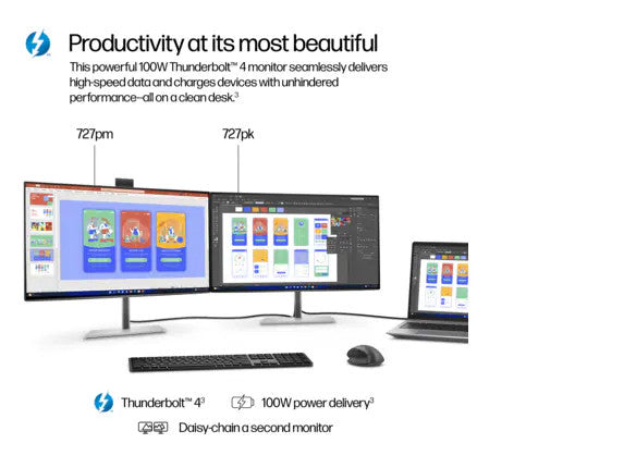 HP Series 7 Pro 27 inch 4K Thunderbolt 4 Monitor - 727pk 27" 4K UHD (3840 x