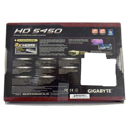 Gigabyte ATI Radeon HD 5450 512MB DDR3 PCI-E HDMI DVI VGA Graphics Card