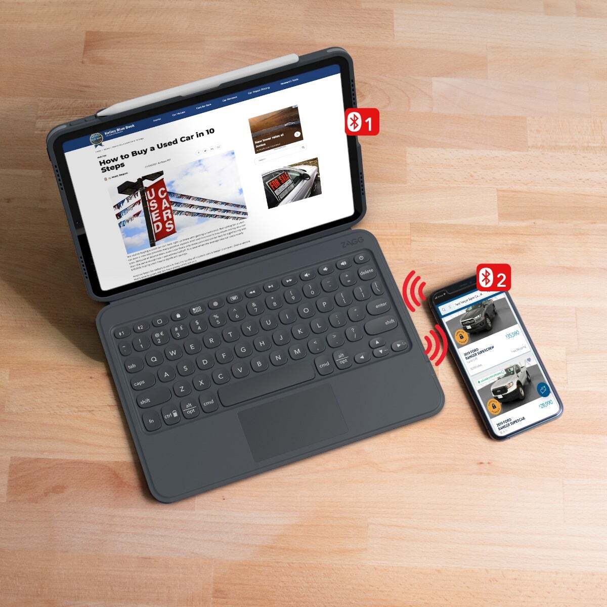ZAGG Pro Keys with Trackpad 103407562 - iPad Air 4th Gen iPad Pro 11" 1/2/3 Gen
