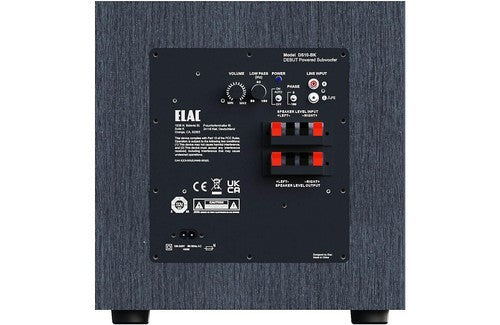 ELAC Debut 3.0 DS103 10" 200 Watt Powered Subwoofer (Black ash vinyl finish)
