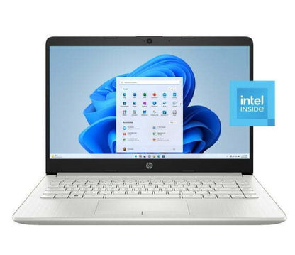 New HP Laptop 14" HD Intel Celeron N4120 4GB 64GB eMMC Webcam Office 365 Silver