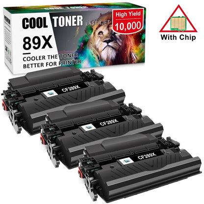 [With Chip]3PK Toner CF289X 89X Compatible With HP MFP M528dn M528f M507x M507n