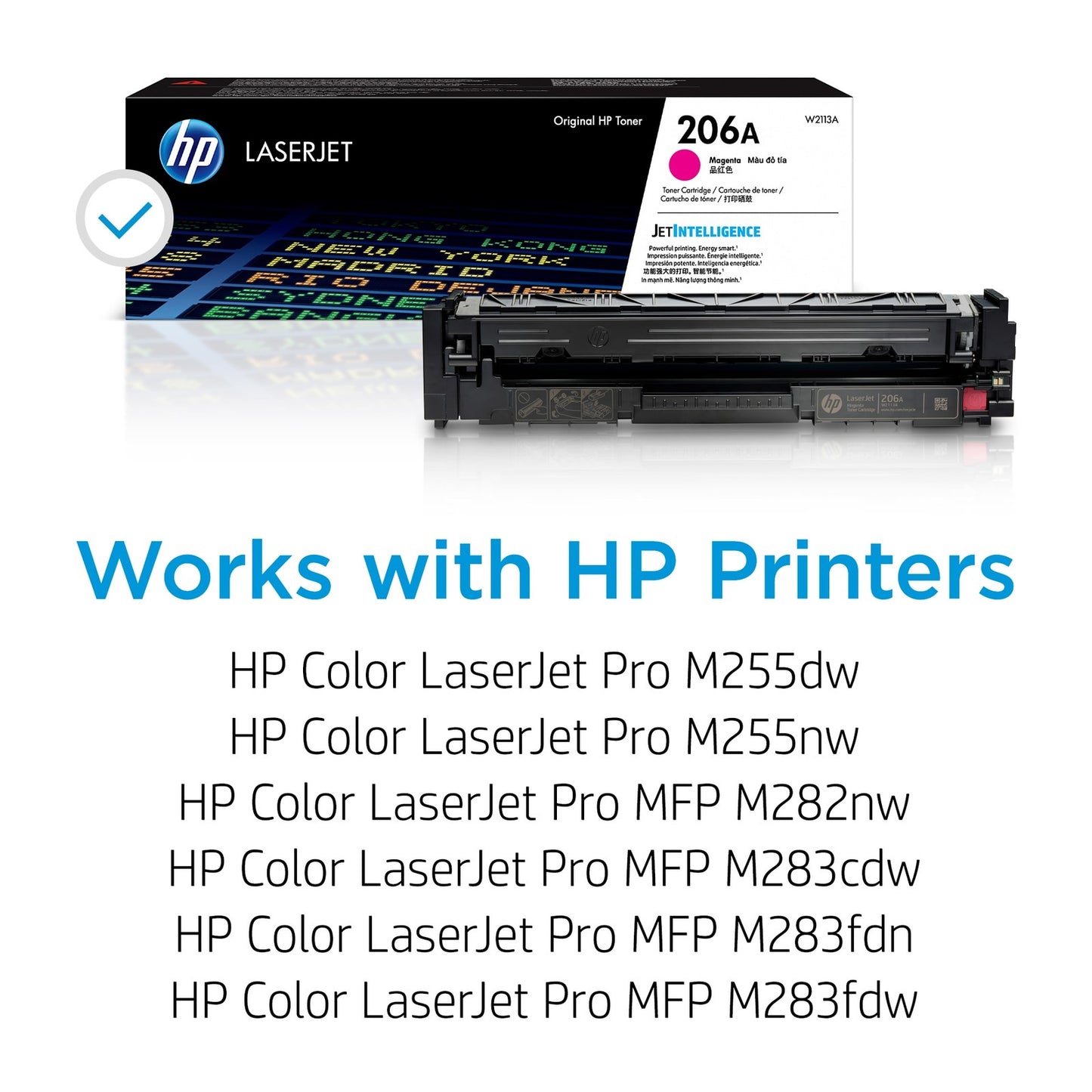 HP 206A Magenta Original LaserJet Toner Cartridge, ~1,250 pages, W2113A