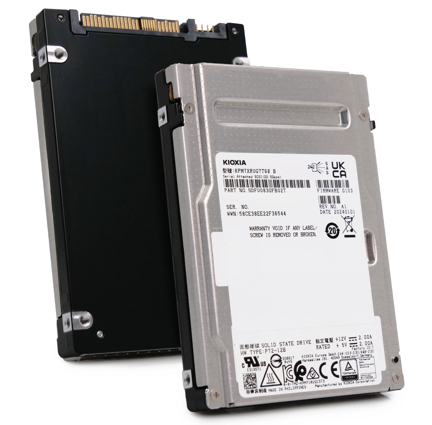 Kioxia PM7-R Series SAS-4 7.68TB 24Gb/s 2.5in Enterprise SSD KPM7XRUG7T68 (NOT FOR HOME PC)