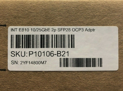 HPE 25GbE 10GbE 2P SFP28 Intel E810 OCP3 Network Adapter NIC 2 Port 10G 25G 25GE