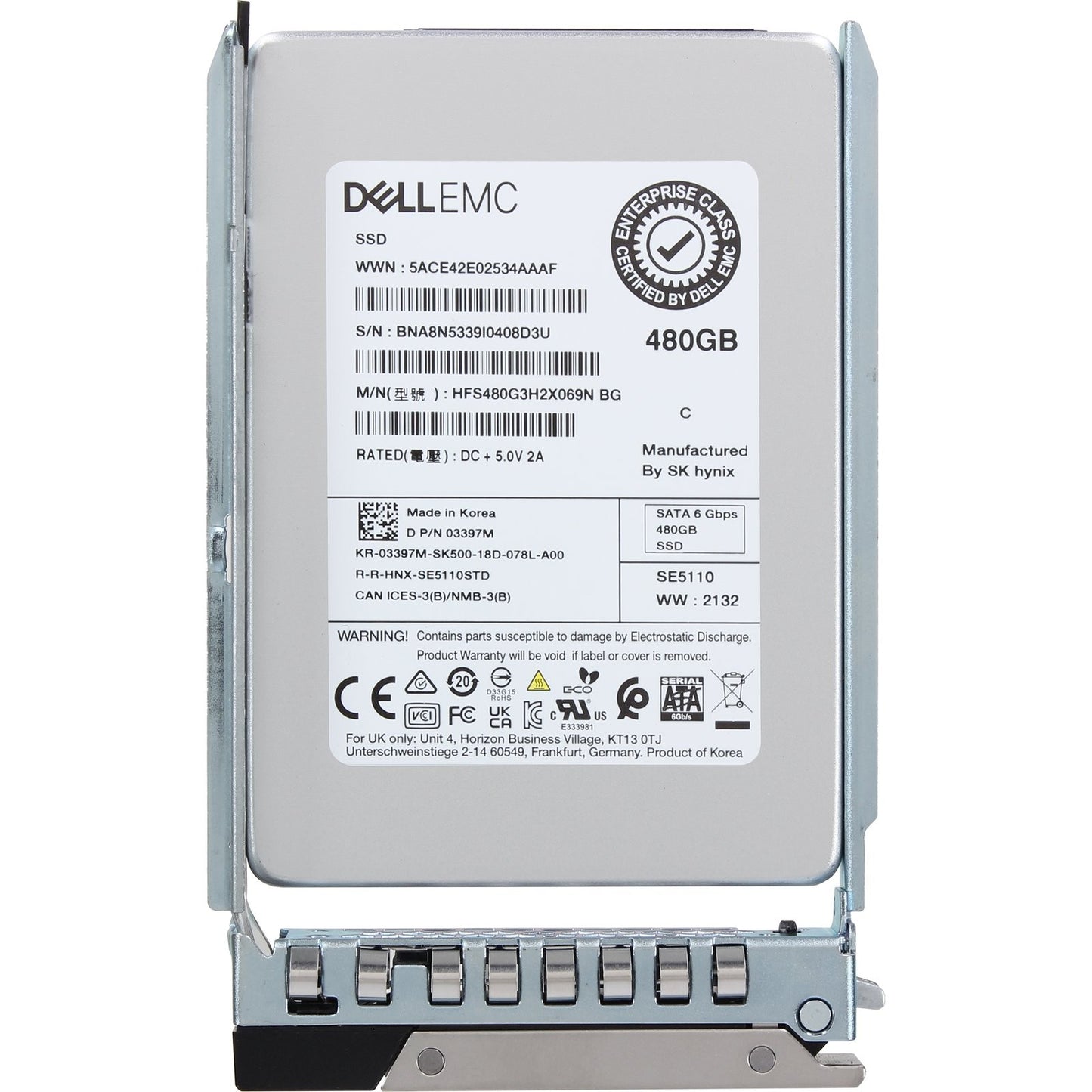 Dell 480GB 6Gbps SATA RI TLC 7mm 2.5 SSD SE5110 (3397M)