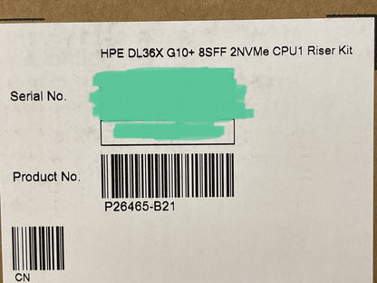 HPE ProLiant DL36X DL360 DL365 Gen10+ Plus 8SFF 2NVMe CPU1 Riser Kit x16 x8 G10+