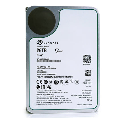 Seagate Exos 26TB 7.2K RPM SATA 6GB/s 3.5" Enterprise HDD - ST26000NM000C
