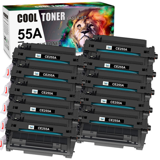 10 Pack 55A CE255A Toner Cartridge Compatible with HP LaserJet P3015d 3015n 3016