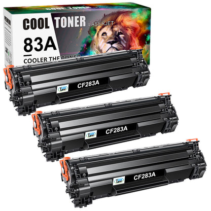 3x Black CF283A 83A Toner Compatible with HP LaserJet Pro M127fn M127fw M128fw
