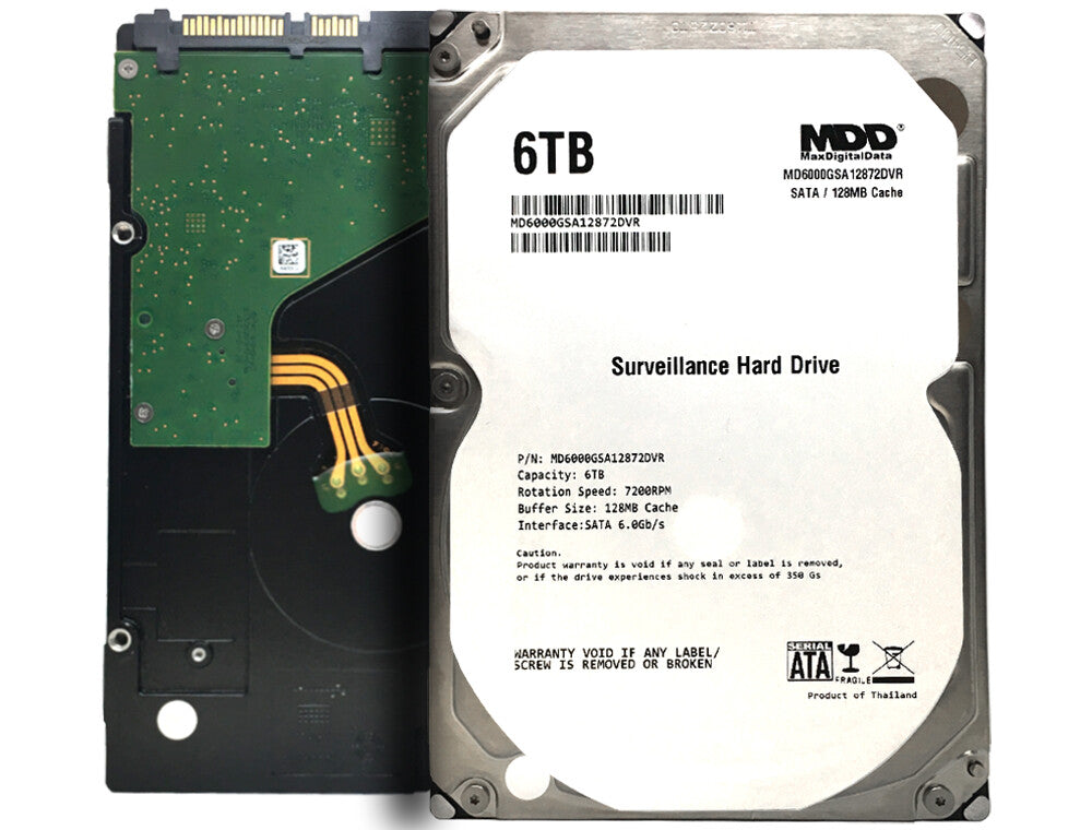 MDD 6TB 7200RPM 128MB Cache SATA 6.0Gb/s 3.5" Hard Drive for Surveillance / CCTV