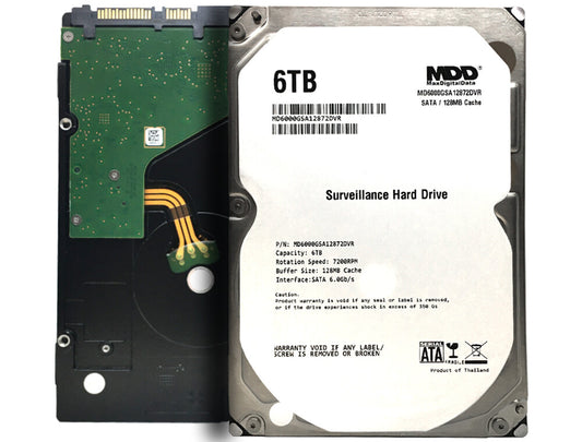 MDD 6TB 7200RPM 128MB Cache SATA 6.0Gb/s 3.5" Hard Drive for Surveillance / CCTV