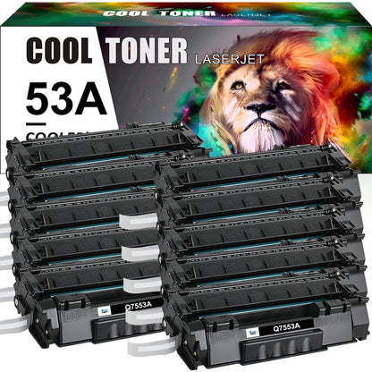 10 Pack Q7553A Black Toner Cartridge For HP LaserJet M2727nfs MFP P2014D P2014N