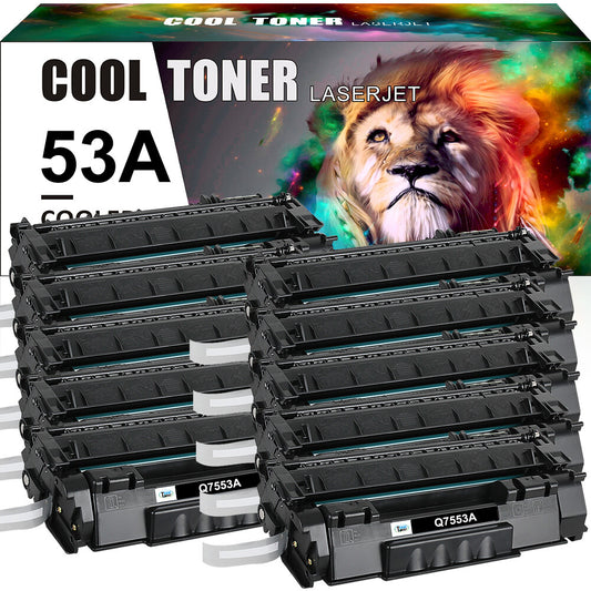 10 Pack Q7553A Black Toner Cartridge For HP LaserJet M2727nfs MFP P2014D P2014N