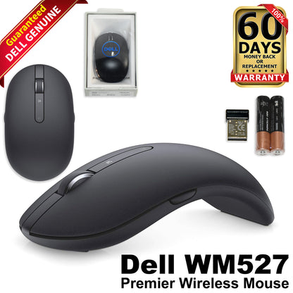 Dell WM527 Premier Wireless Mouse Bluetooth 4.0 + USB Dongle 1600DPI Black X9F7T