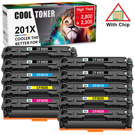 10PK Black Toner for HP 201X CF400X LaserJet Pro MFP M277dw M252 M252dw M277c6