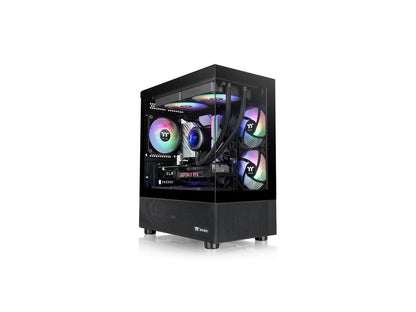 View 170 TG ARGB Black Micro-ATX Case; 3x120mm ARGB Fans included; Supports Up t