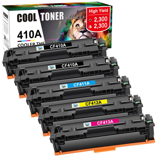 5 Pack CF410A CF411A CF412A CF413A 410A Toner For HP M452dw MFP M477fdn M377dw