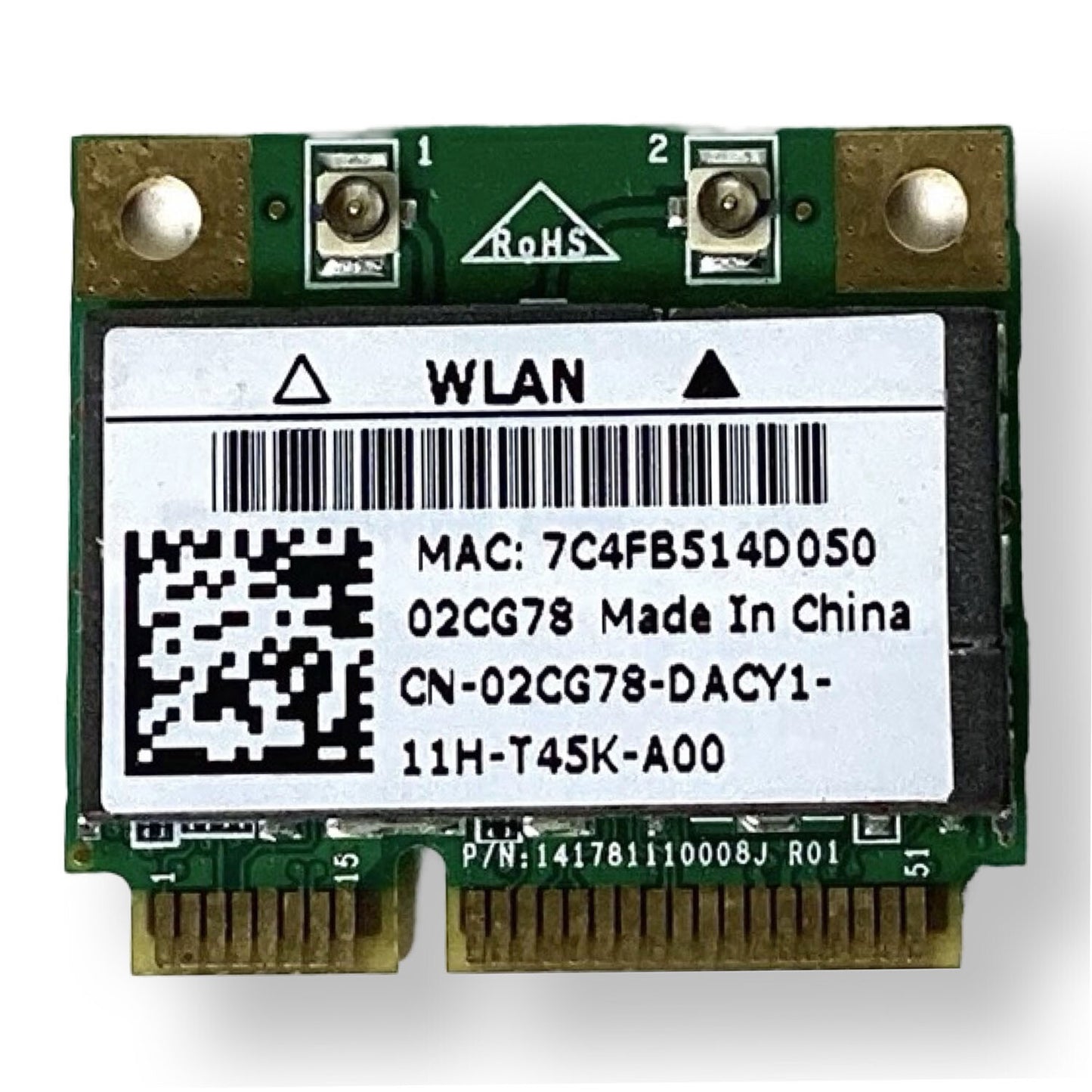 Lot x 4 Dell Inspiron N5050 Wireless Half-Height Mini-PCI Express Card 2CG78