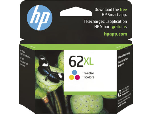 HP 62XL High Yield Tri-color Original Ink Cartridge, ~415 pages, C2P07AN#140